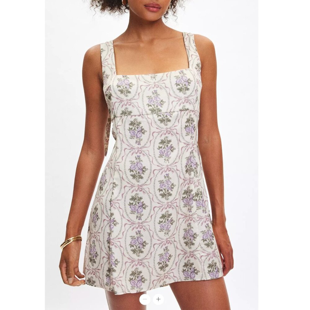 Urban Outfitters Bri Double Bow Satin Mini Dress